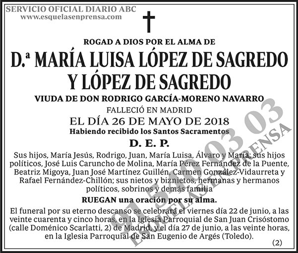 María Luisa López de Sagredo y López de Sagredo